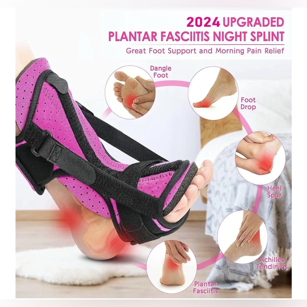 Plantar Fasciitis Night Splint: with Soft Memory Foam Pad | Ankle Brace